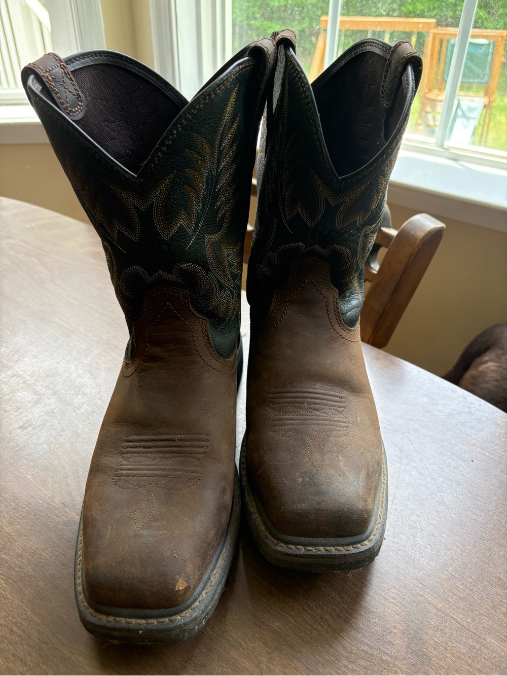 Ariat Brown and Black Western Work Boots